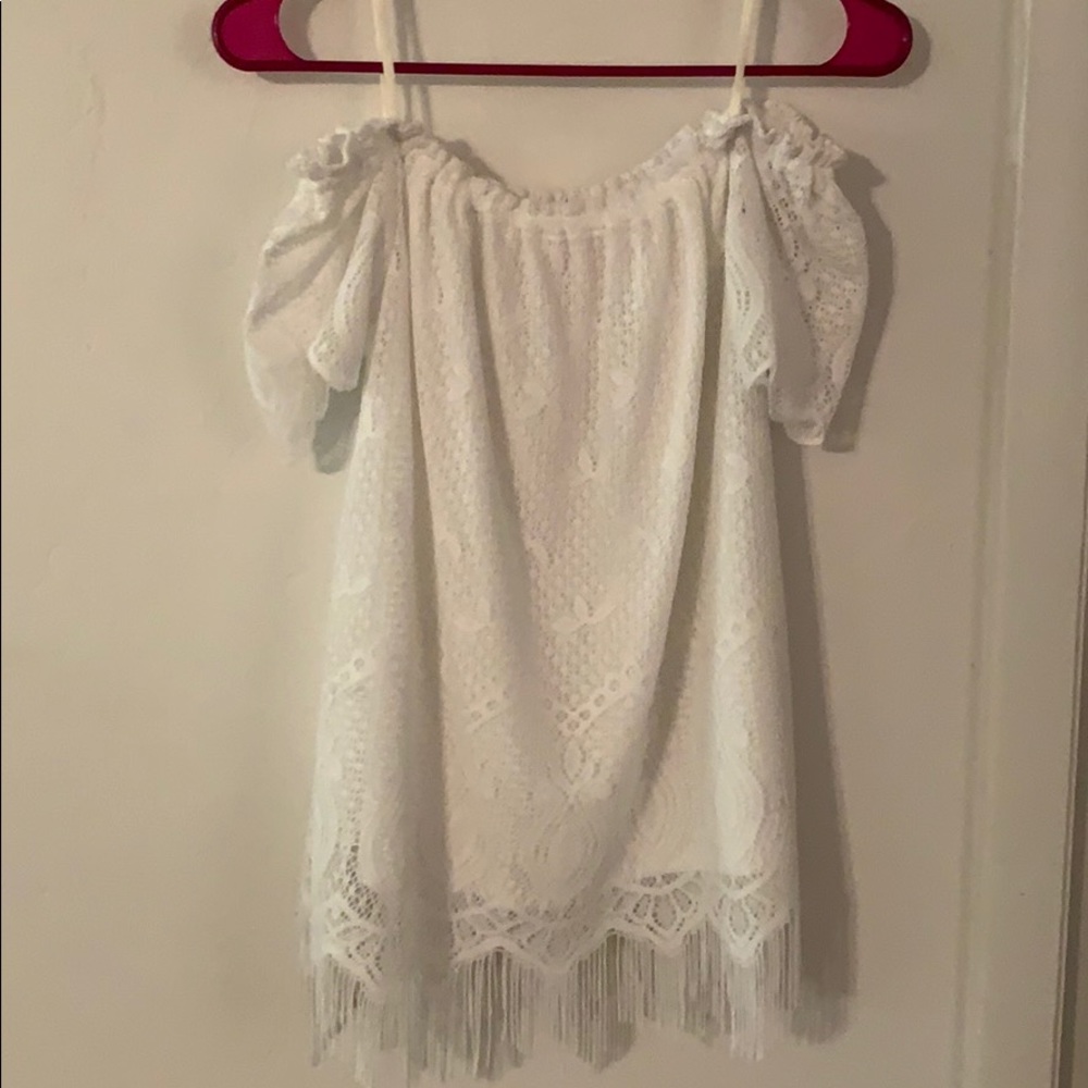 Lily Pulitzer off the shoulder white top